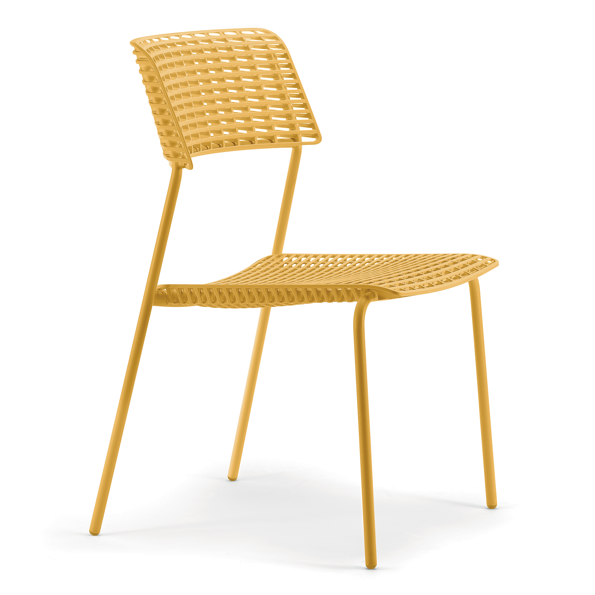Chaise de réunion ou cafétéria design jaune