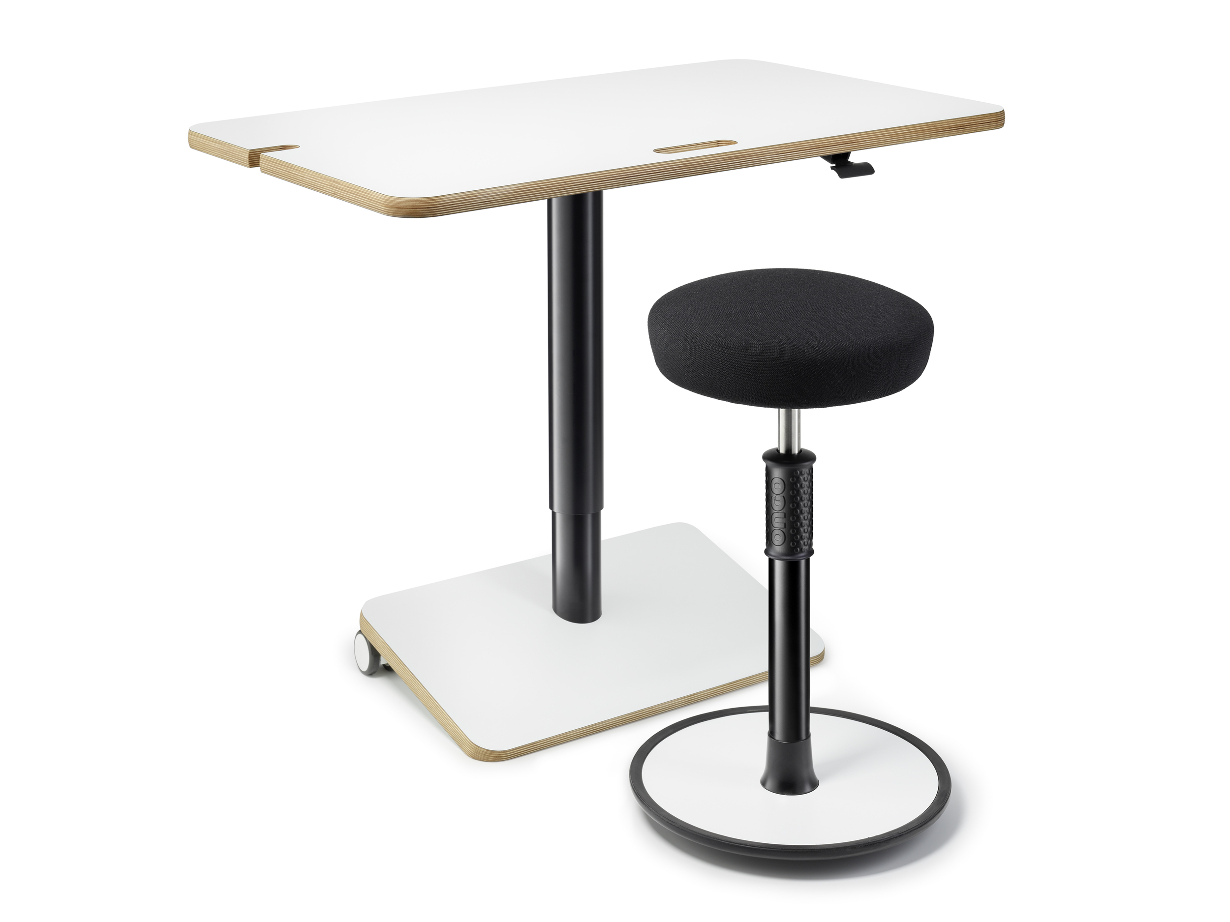 Bureau teletravail homeoffice réglable en hauteur spark avec tabouret