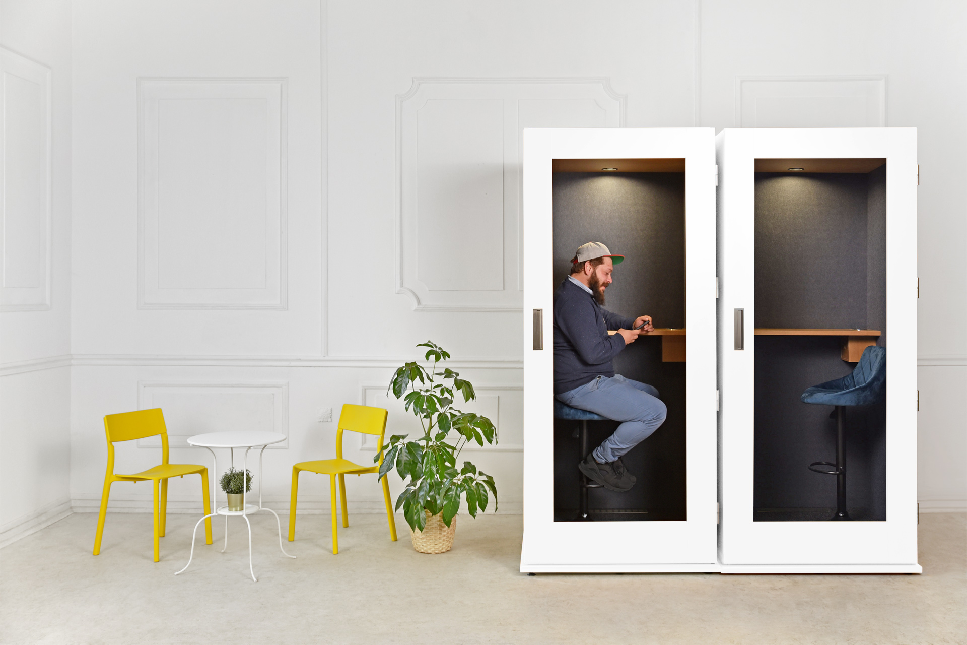 cabine acoustique bureau design économique soho coloré blanc