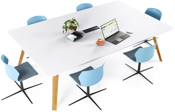 Table de réunion grande et design pieds bois altitude