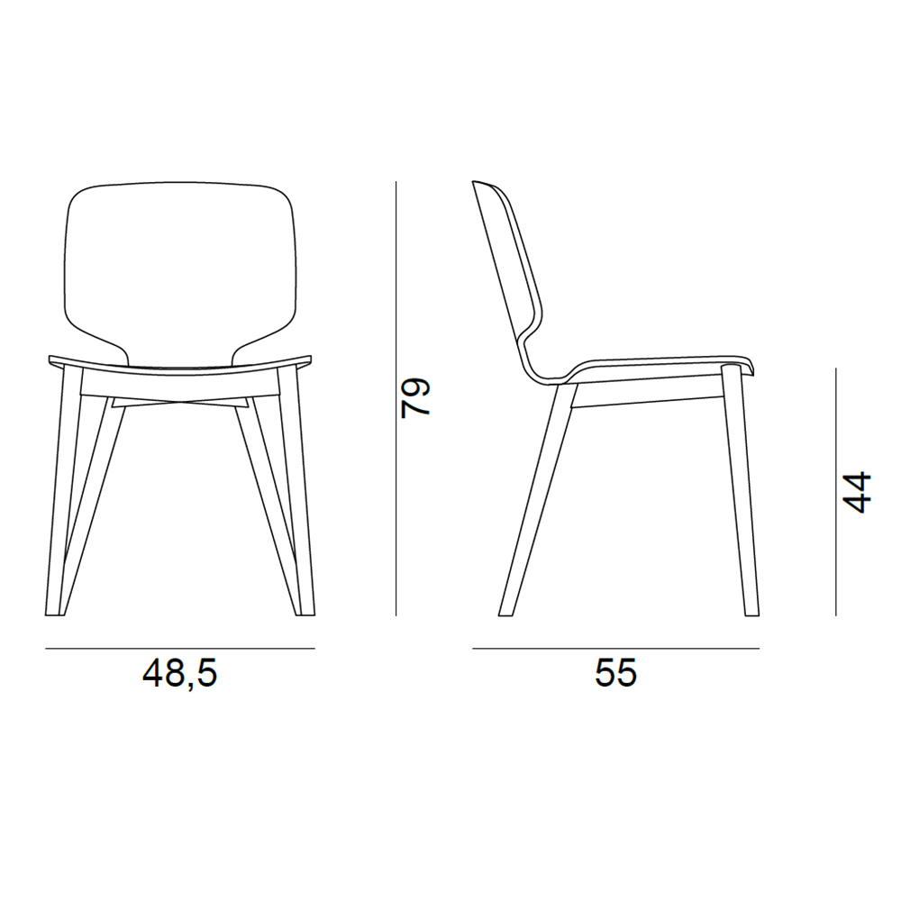 Chaise en bois "Code"  Fauteuils et chaises/Chaises de cafétéria