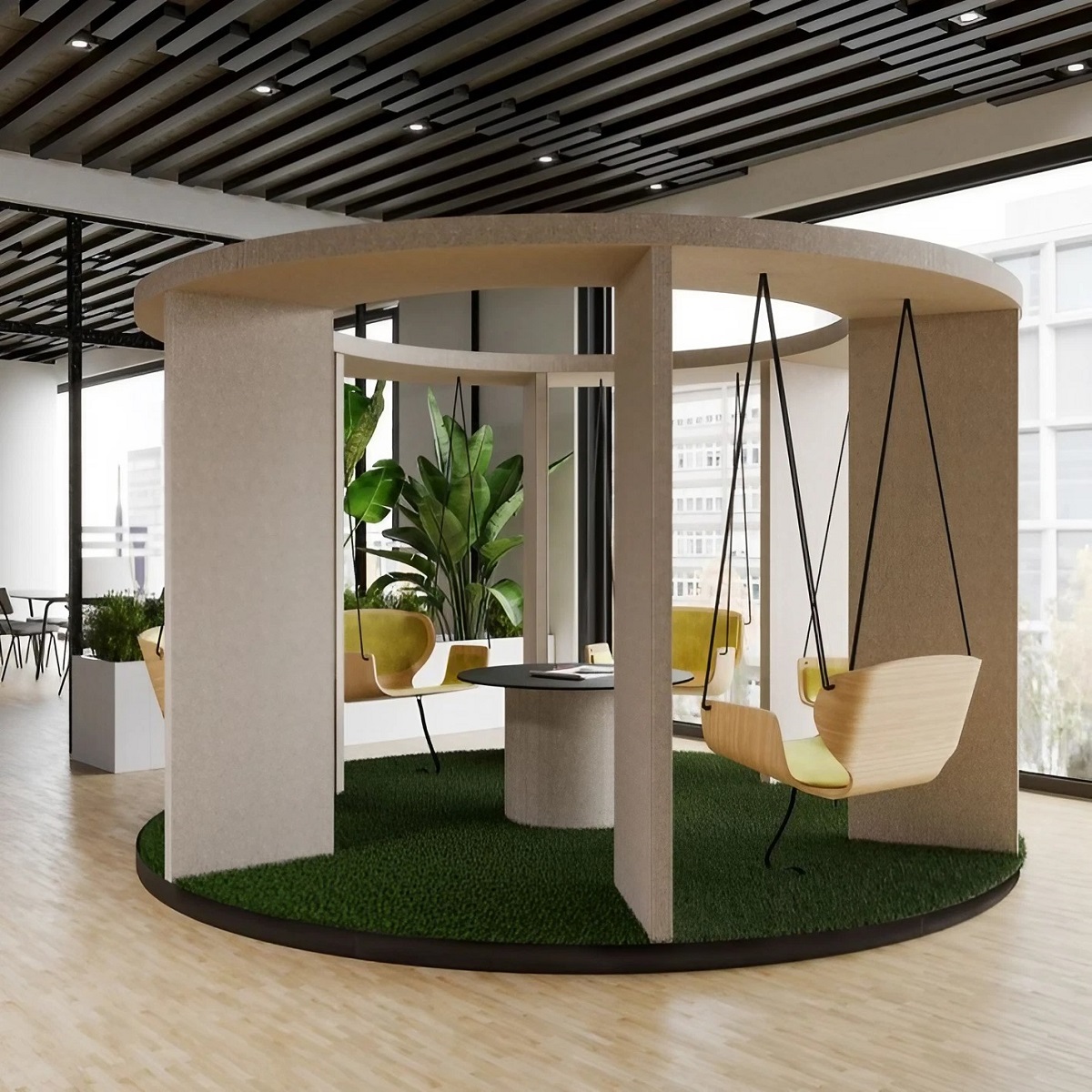 Espace réunion balançoires