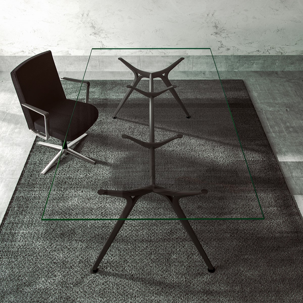 Table verre et métal