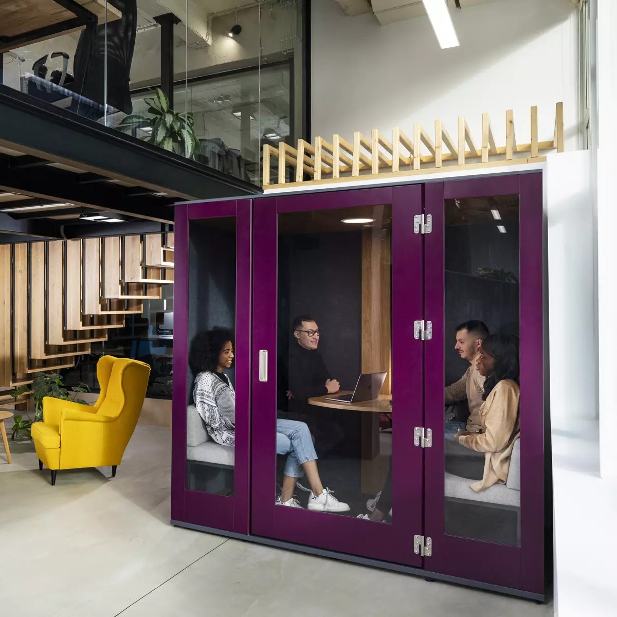 Cabine acoustique 4 personnes pour open space et coworking