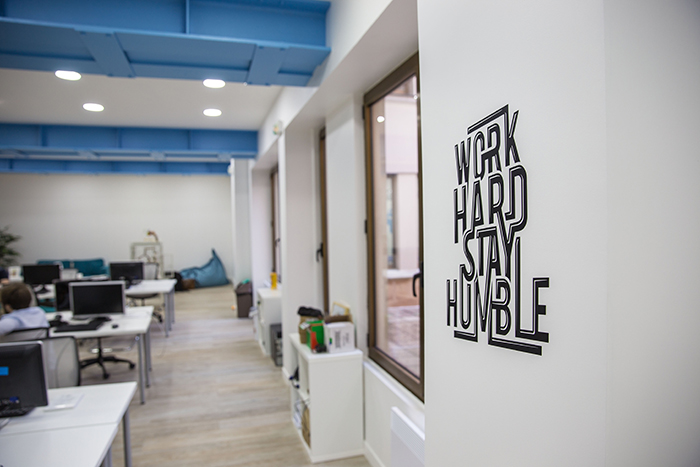 Sticker bureau work hard stay humble