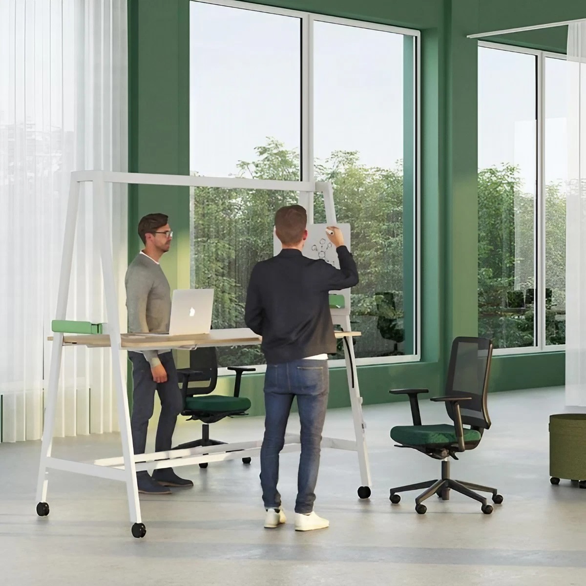 table coworking assis debout design
