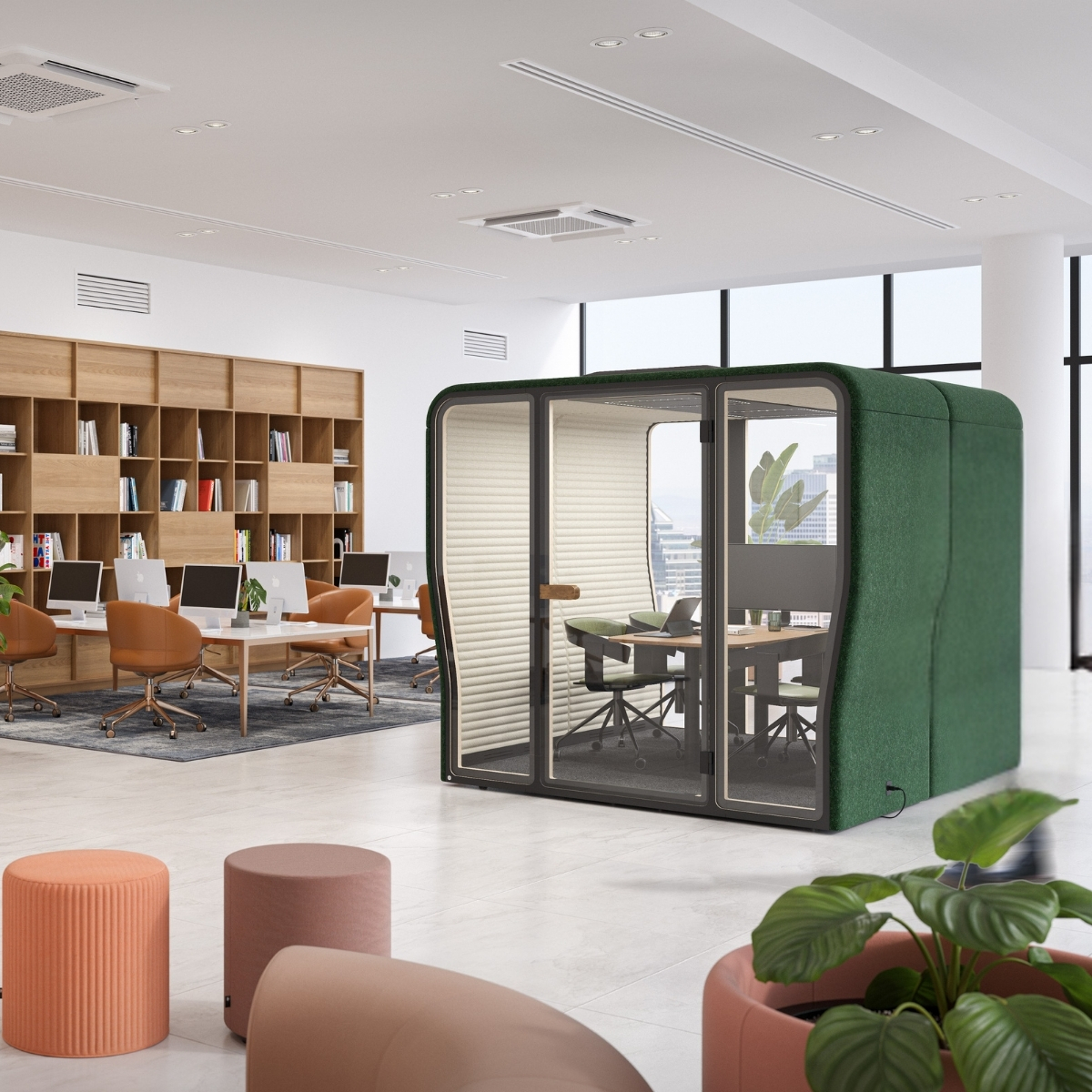 Grande cabine acoustique salle de réunion