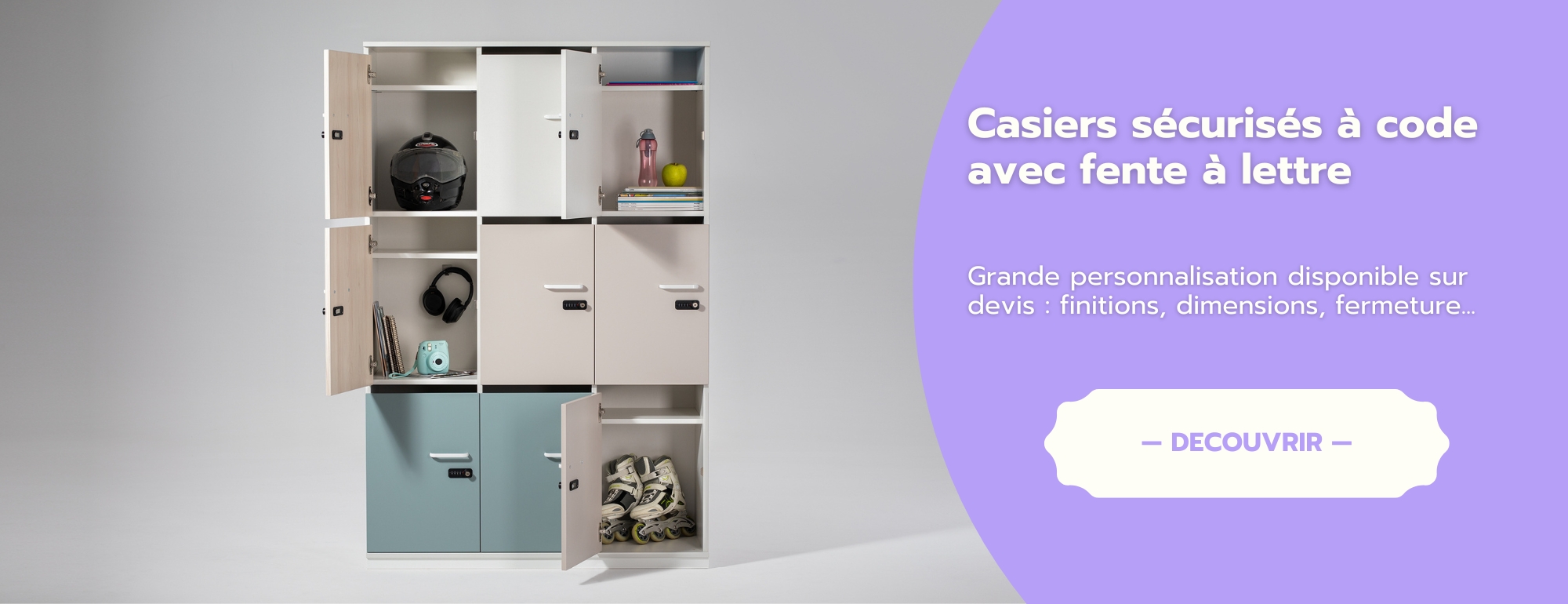 Casiers de bureau à code et fente à lettre