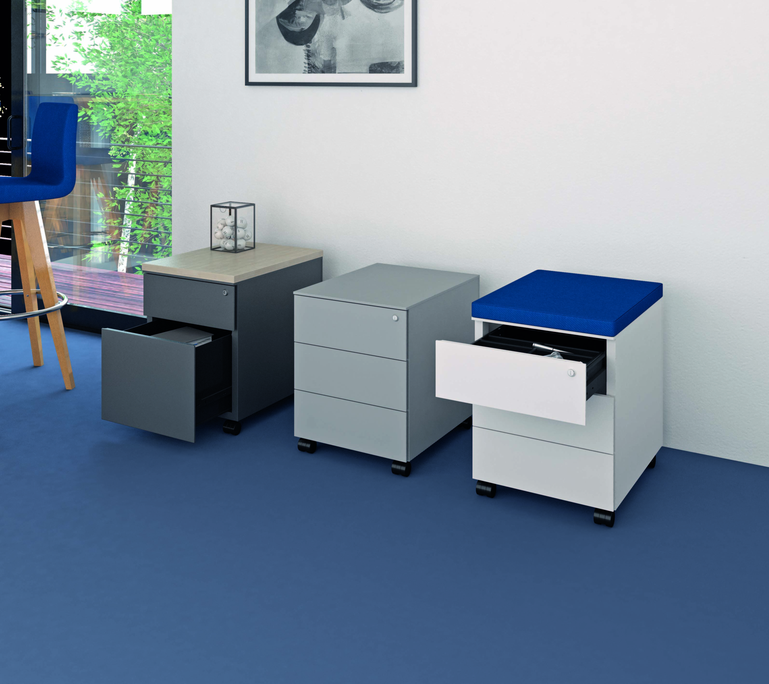 caisson de bureau a roulettes