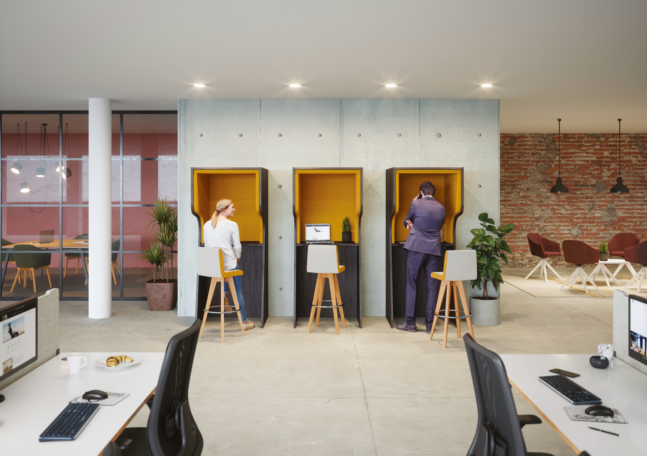 cabine telephonique ouverte unikube pour espace tertiaire coworking
