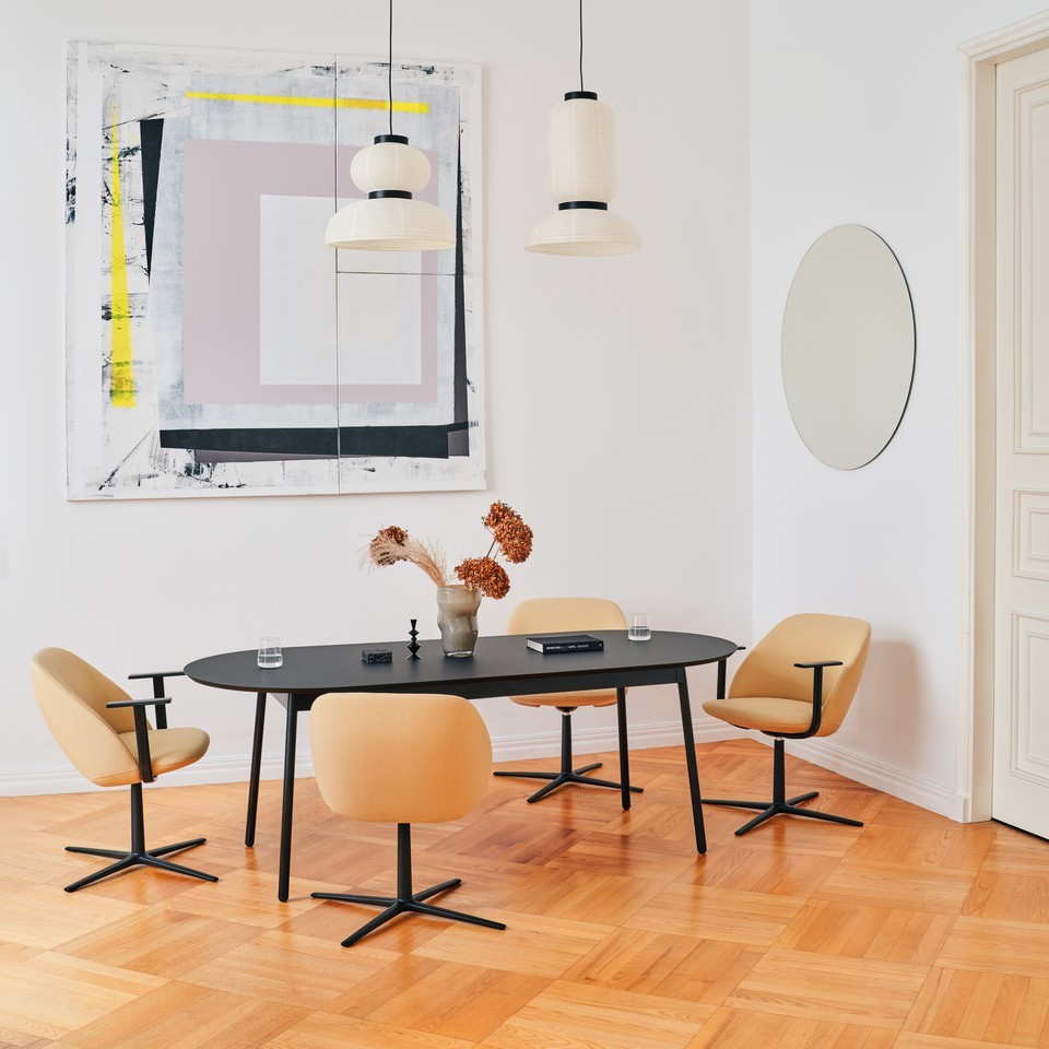 Table de réunion ovale 6 à 8 personnes