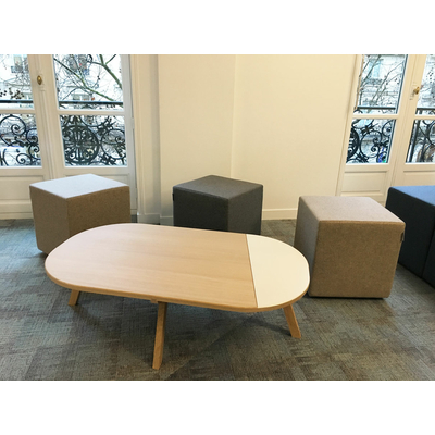 pouf à roulette carré et design