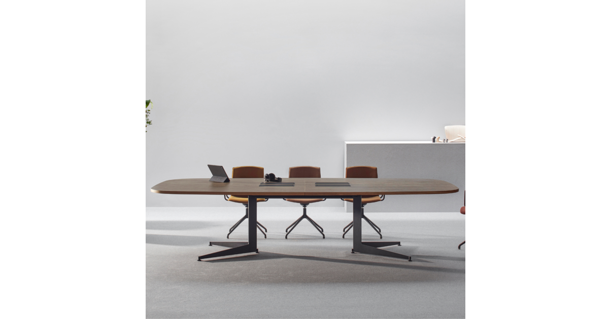 Table de réunion en forme de tonneau pour 8 personnes - Kollori.com