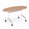 table_ovale_pliable_bois_roulettes