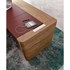 bureau de direction en bois et revêtement cuir