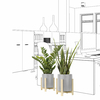 set-2-plantes-artificielles-design-pot-ciment