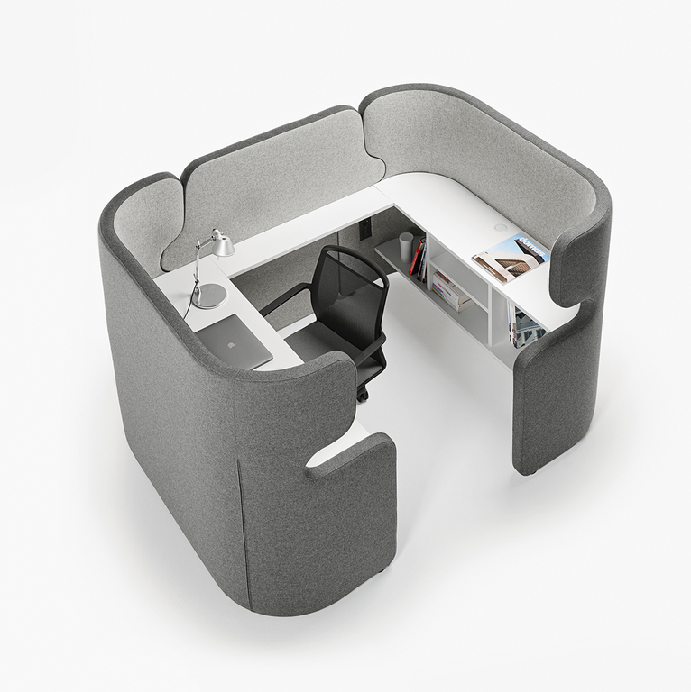 Bureau acoustique design avec rangement intégré - Kollori.com