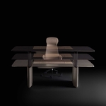 Bureau_assis_debout_cuir_bois_réglable_hauteur