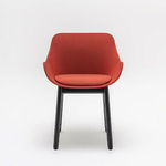Chaise_bureau_tapissée_pieds_bois_rouge