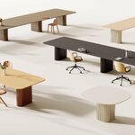Grandes tables de réunion Xut à trois colonnes dans un open space