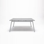 Bench bureau Ogi M aluminium satiné, vue de face montrant les pieds métalliques inclinés