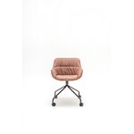 Chaise Baltic Soft Duo rose pivotante sur étoile 4 branches à roulettes bordeaux
