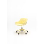 Chaise réglable Baltic Soft Duo jaune clair sur étoile 5 branches jaune à roulettes