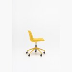 Chaise de bureau Baltic 2 Soft Duo jaune sur étoile 5 branches à roulettes, vue de profil