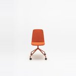 Chaise de réunion Ulti orange pivotante sur étoile aluminium brique à roulettes