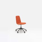 Chaise de réunion réglable en hauteur Ulti orange sur étoile 5 branches noire
