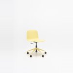 Chaise de bureau Nud en contreplaqué jaune banane sur étoile jaune à roulettes