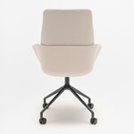 Fauteuil de réunion Senda dossier haut, coque beige clair et étoile noire, vue de dos