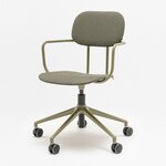Chaise de réunion réglable New School tapissée kaki avec accoudoirs, vue de face