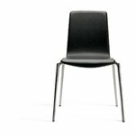 Chaise de réunion Gorka entièrement tapissée noire sans accoudoirs, vue de face