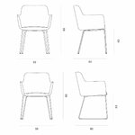 Plan coté du fauteuil City sur 4 pieds et sur luge : 59 x 60 x 80 cm