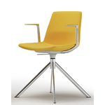 chaise de réunion bureau jaune pivotante