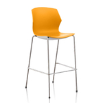 tabouret haut orange 4 pieds métal