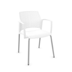 chaise polypropylène blanche avec accoudoirs