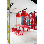 table de réunion rectangulaire en bois rouge