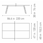 dimensions table de réunion ping pong YM22