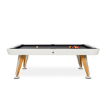 table de billard design blanche pieds bois
