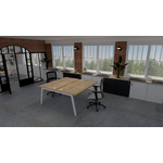 bureau 2 personnes bench design partage