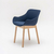 Chaise_bureau_tapissée_pieds_bois_bleue