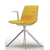 chaise de réunion bureau jaune pivotante