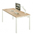 bureau individuel chêne clair piétement blanc