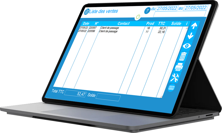 Liste Vente Vendeurs Particuliers logiciel de caisse DreamEat