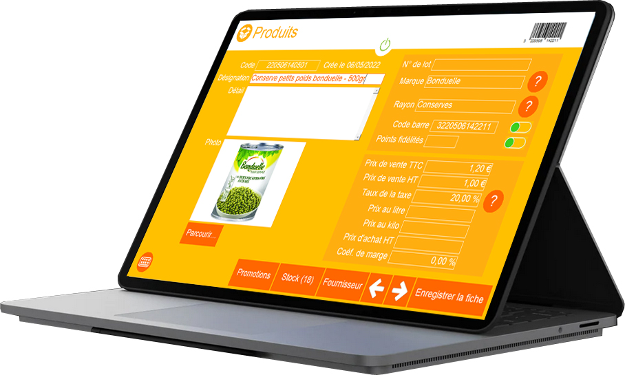 Fiche Produit Vendeurs Particuliers logiciel de caisse DreamEat