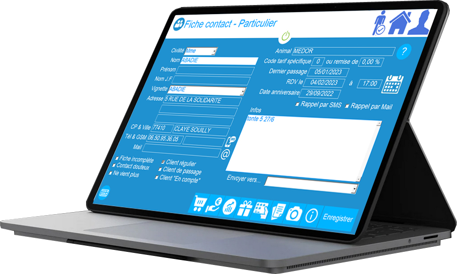 Fiche client logiciel de caisse dreamdog