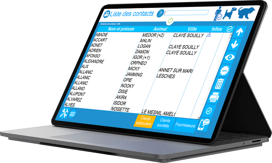 listee animaux logiciel de caisse dreamdog