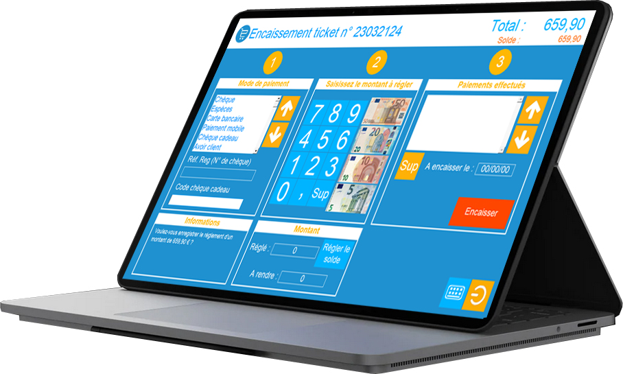 Encaissement logiciel de caisse